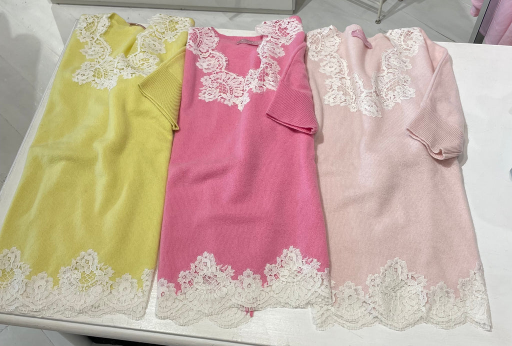 Pull cachemire e pizzo