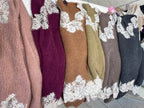 Pull inserti in pizzo intagliato