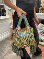 Borsa Perline Verde