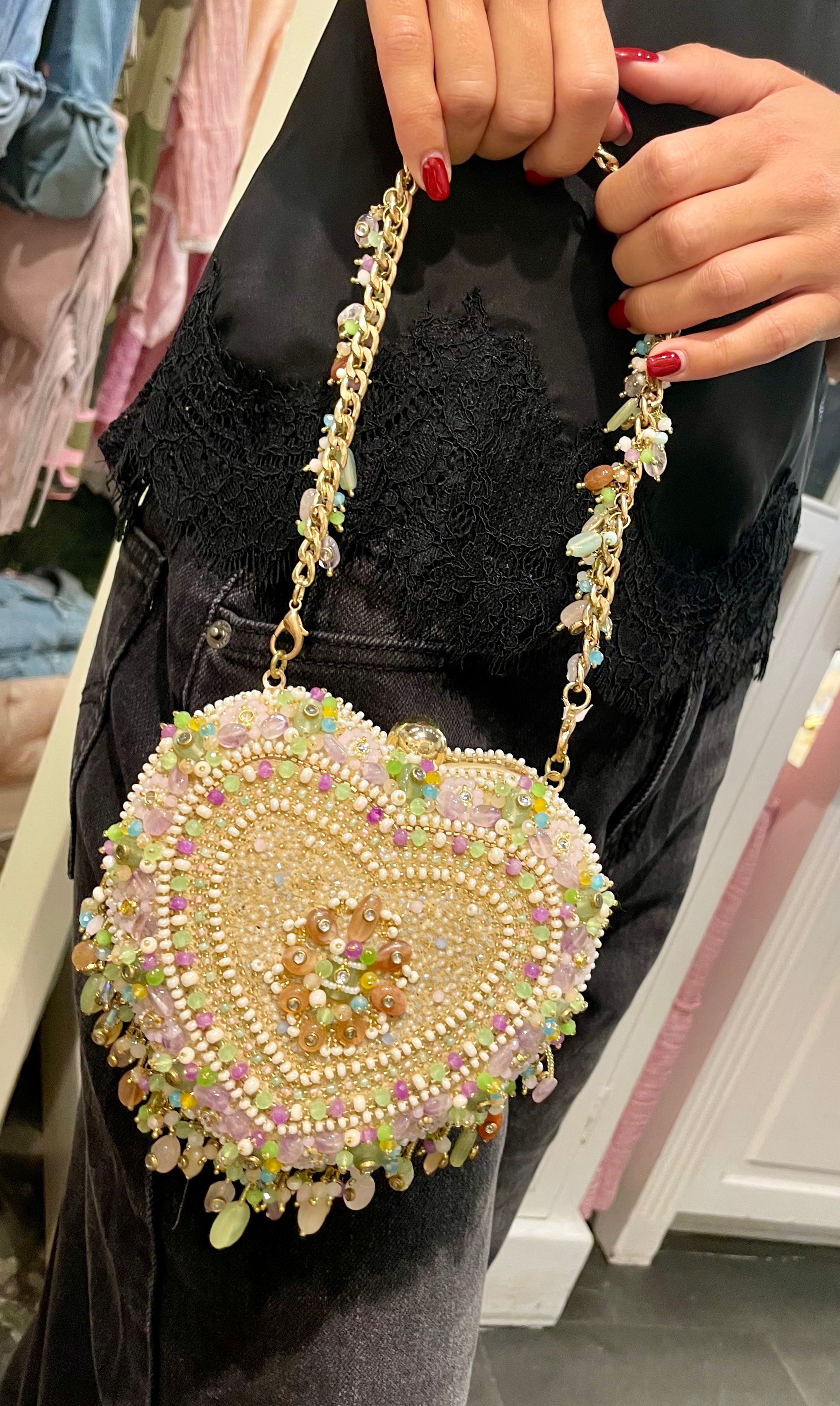Borsa Perline Cuore