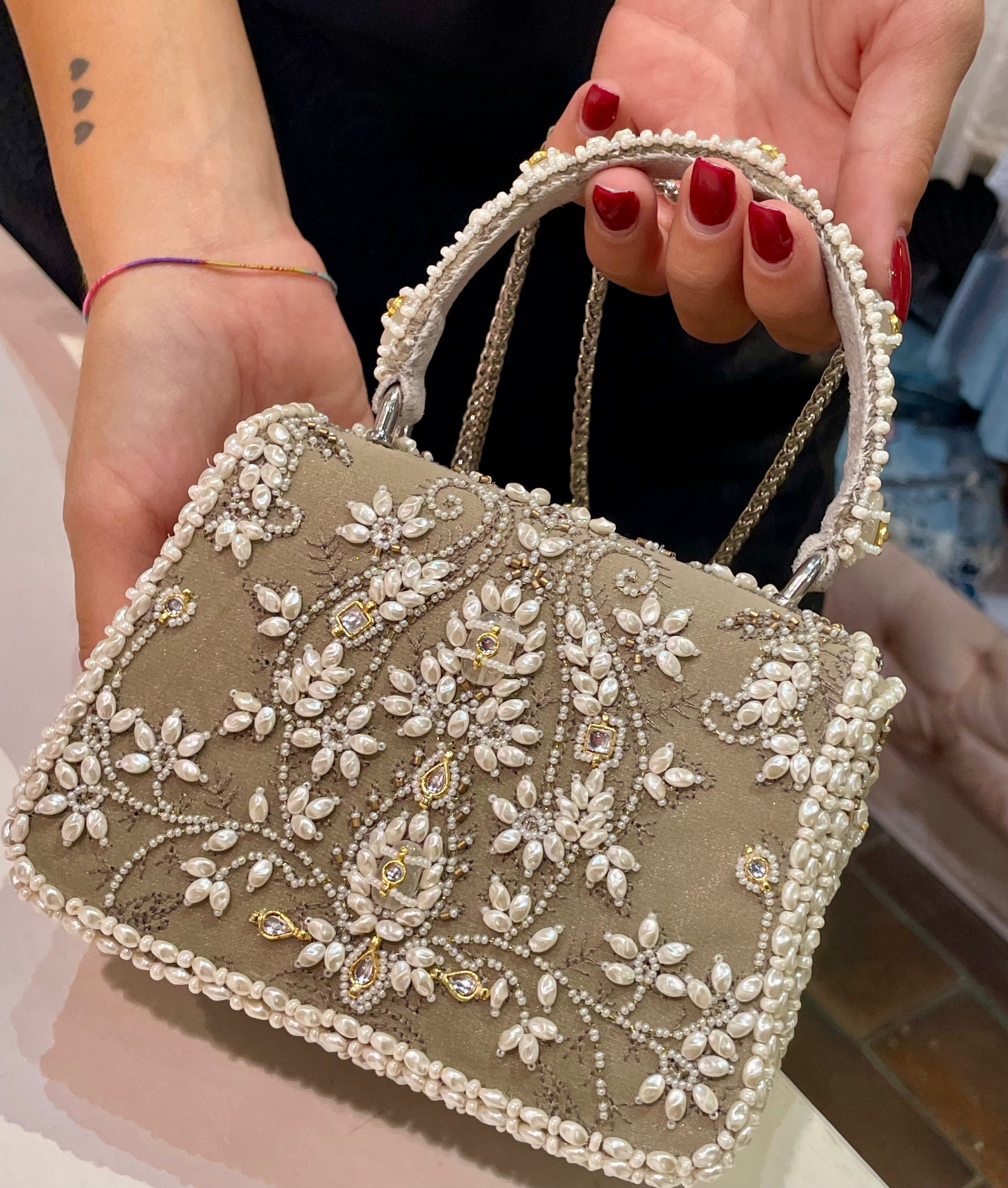Borsa Perline con manico