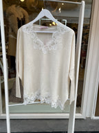 Maglia in cachemire e pizzo