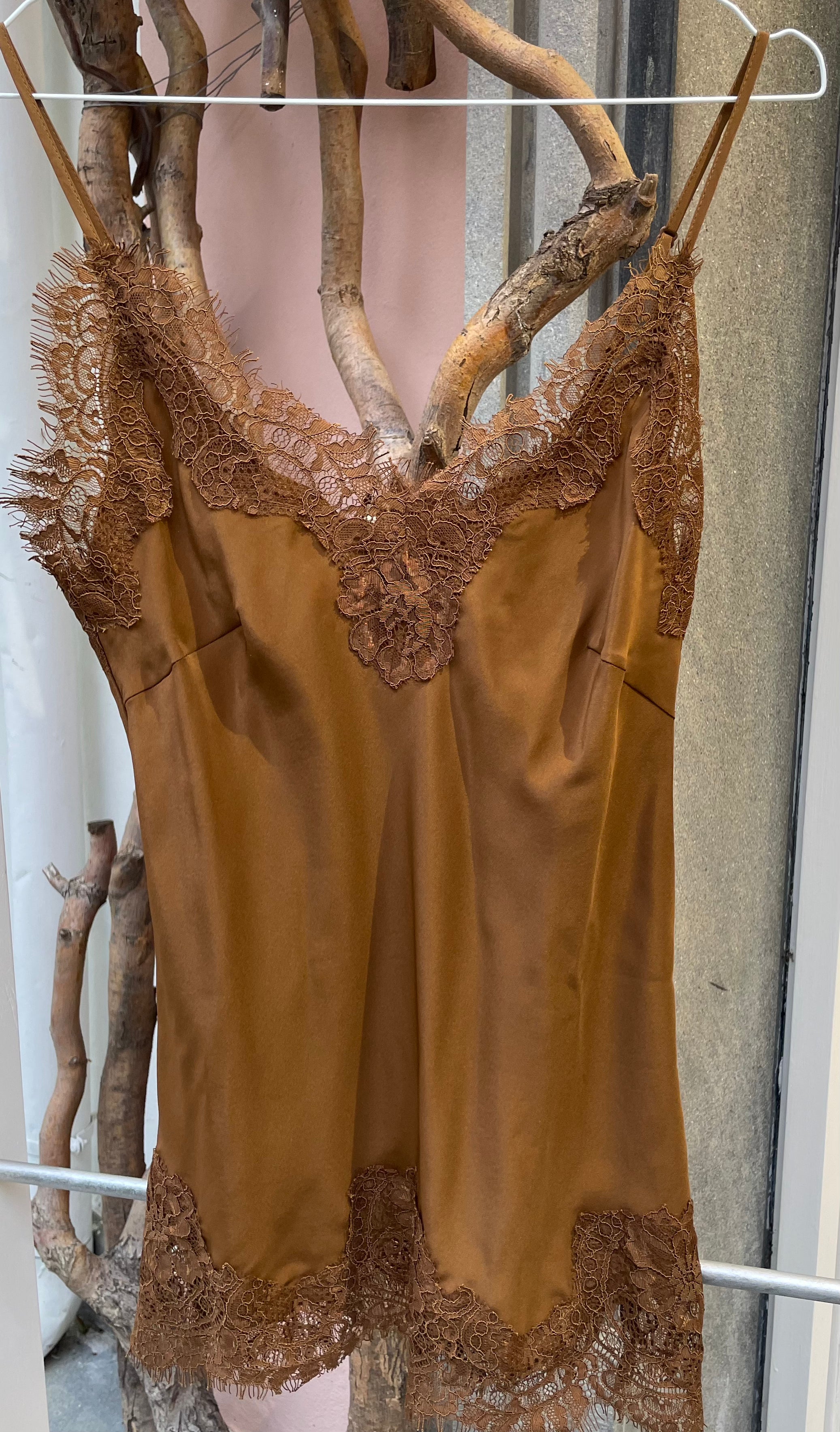 Canotta seta con pizzo