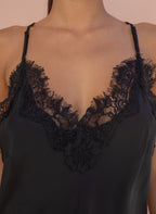 Canotta seta con pizzo