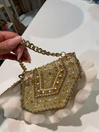 Borsa Perline forma geometrica
