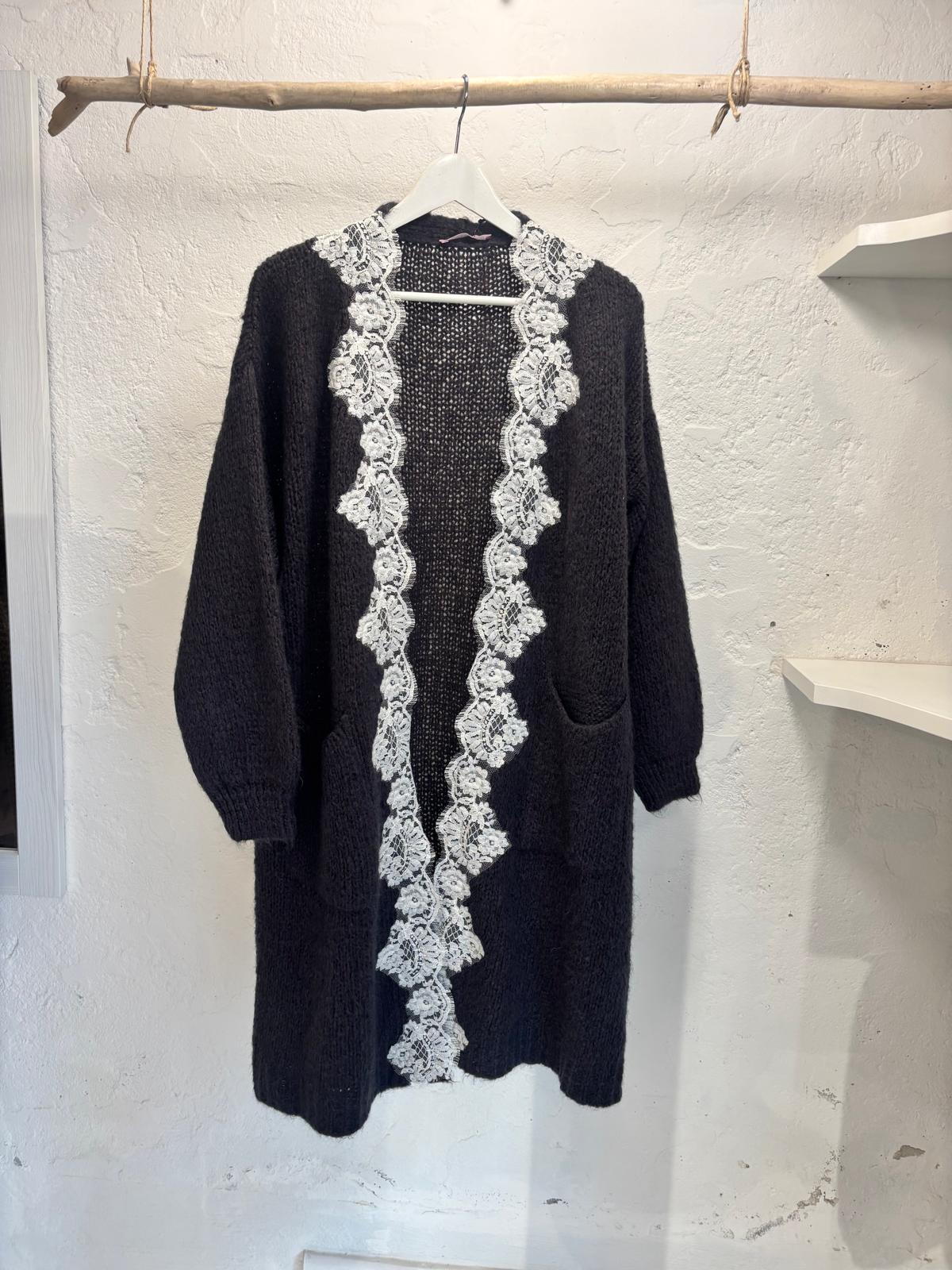 Cardigan con pizzo