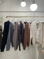 Cardigan corto con pizzo