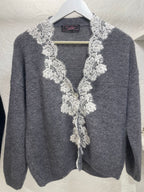 Cardigan corto con pizzo