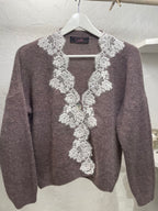 Cardigan corto con pizzo
