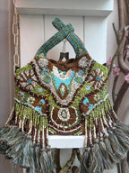 Borsa Perline Verde