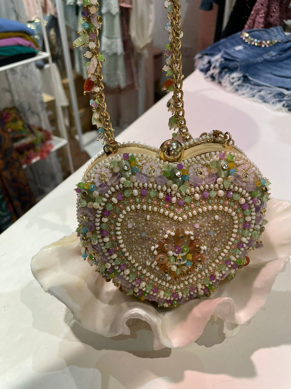 Borsa Perline Cuore
