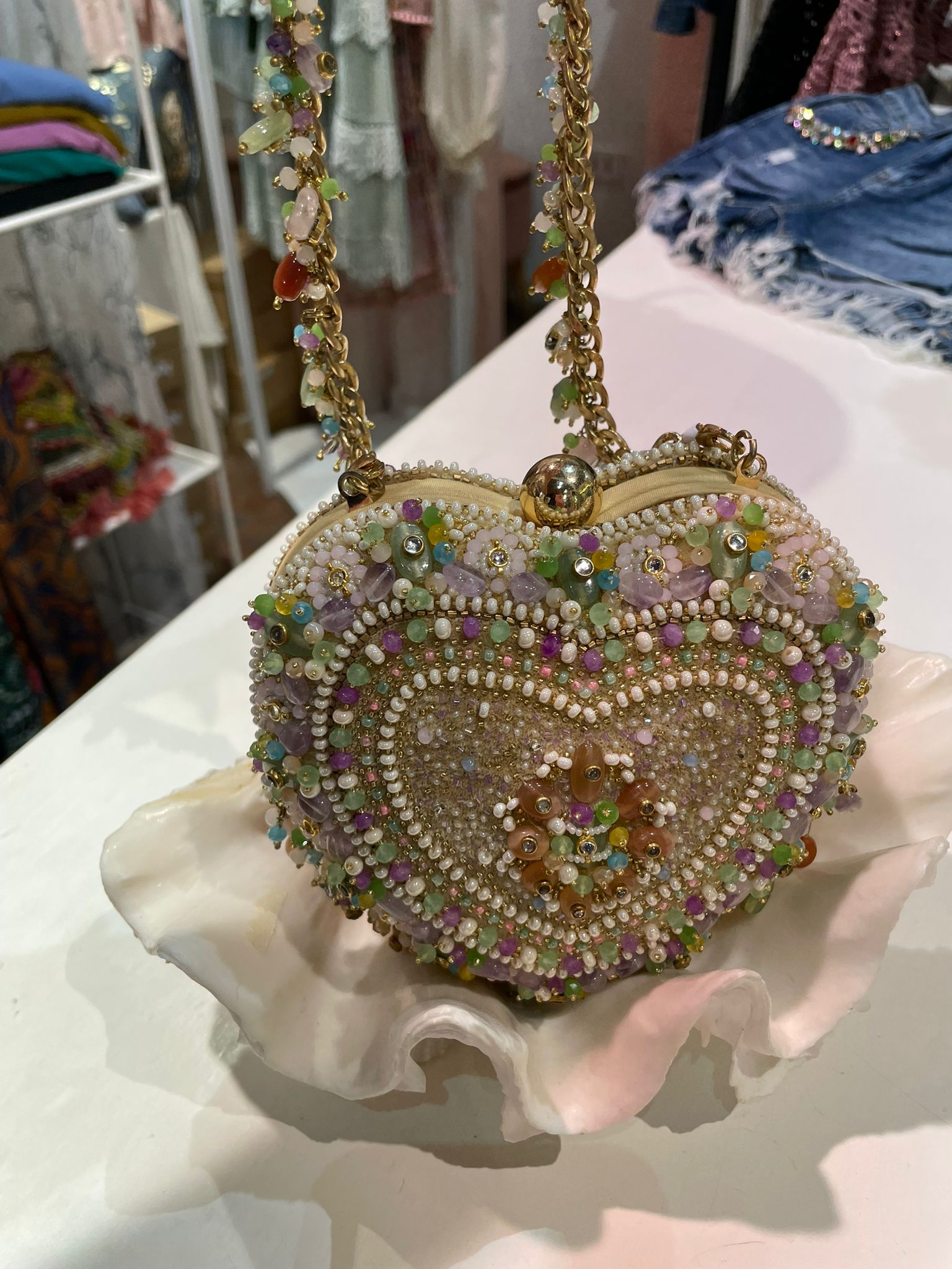 Borsa Perline Cuore