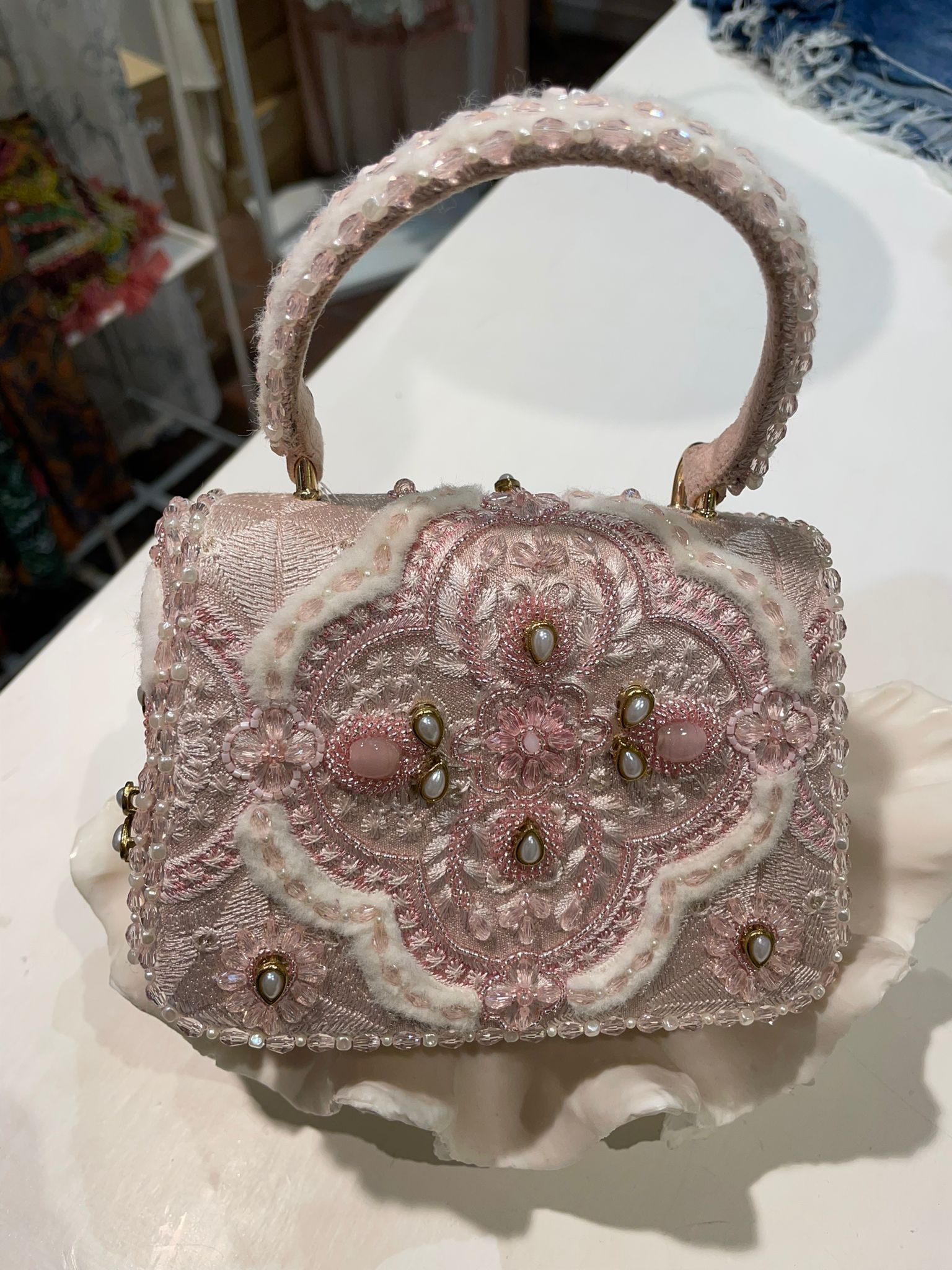 Borsa Perline Rosa