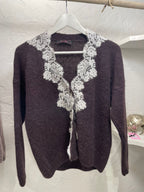 Cardigan corto con pizzo