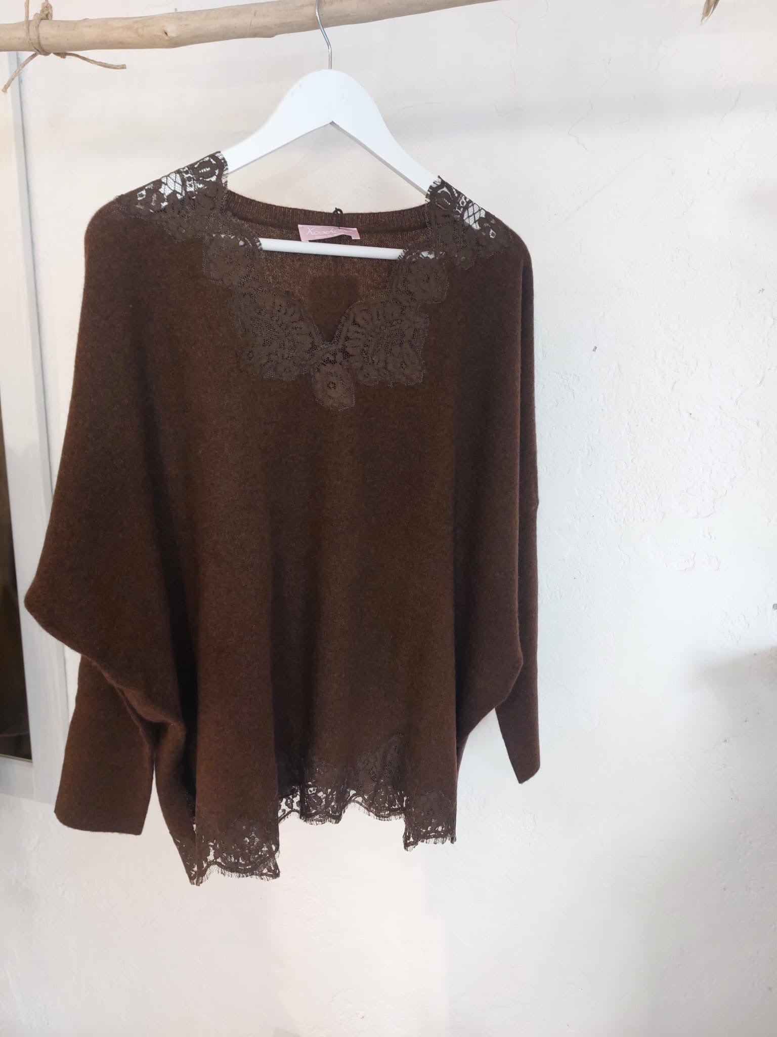 Maglia in cachemire e pizzo